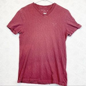 American Eagle XS Basic V-neck Tee T-shirt Mauve Short Sleeve Soft 100% Cotton